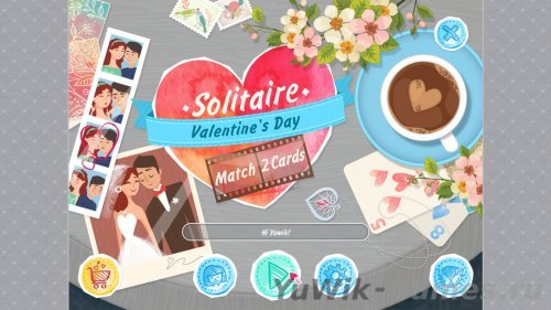 Solitaire Match 2 Cards. Valentine's Day [ENG]